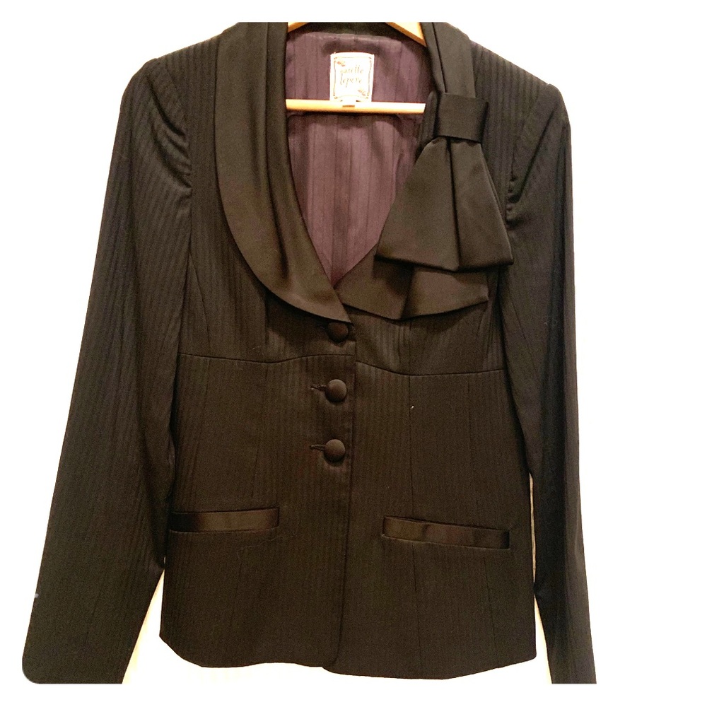 Nanette Lepore 3 button blazer with bow.